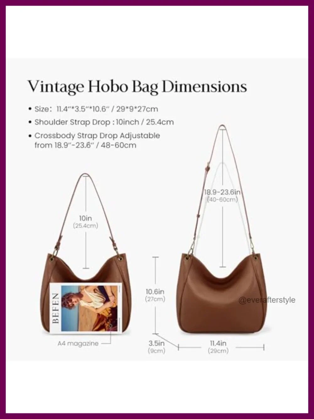 Genuine Leather Hobo Crossbody Bag with 2 Detachable Straps